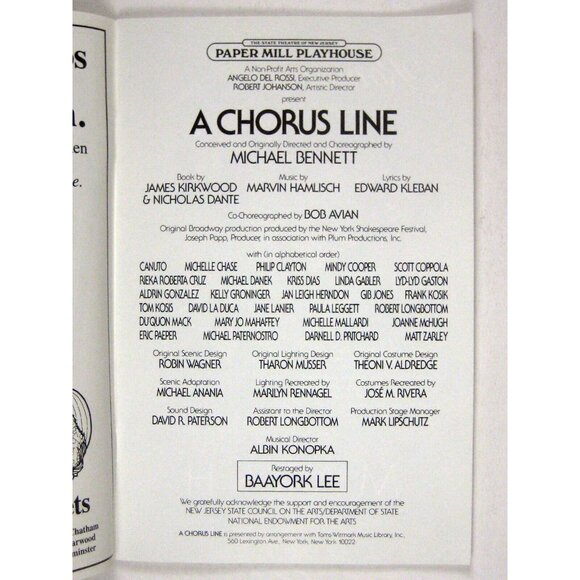 Chorus Line Paper Mill Playhouse 1991 Program Michael Bennett - Picture 3 of 6